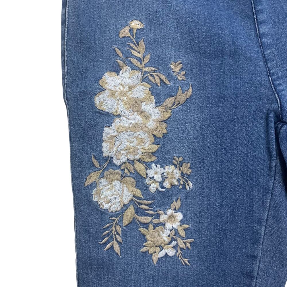 Women's Est. 1946 Flare Boho Chic Floral Pull On Jeans Size 2 - Excellent - Picture 2 of 11